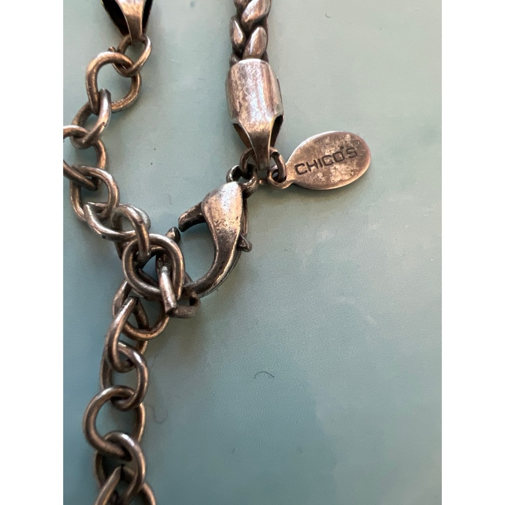 Chico's Silver Pendant Necklace with Layered Design - Picture 2 of 3